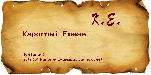 Kapornai Emese névjegykártya